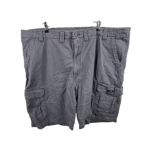 Wrangler Cargo Shorts Size 48 Gray Relaxed Fit Mens Cotton Stretch Baggy Y2K